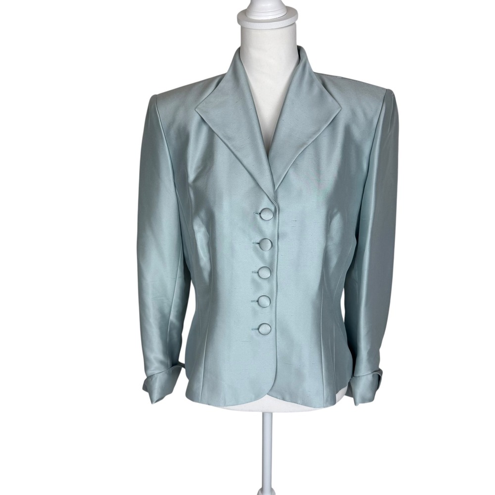 Talbots Pure Silk Blazer and Camisole Set Light Blue Size 10 Formal 2 Piece
